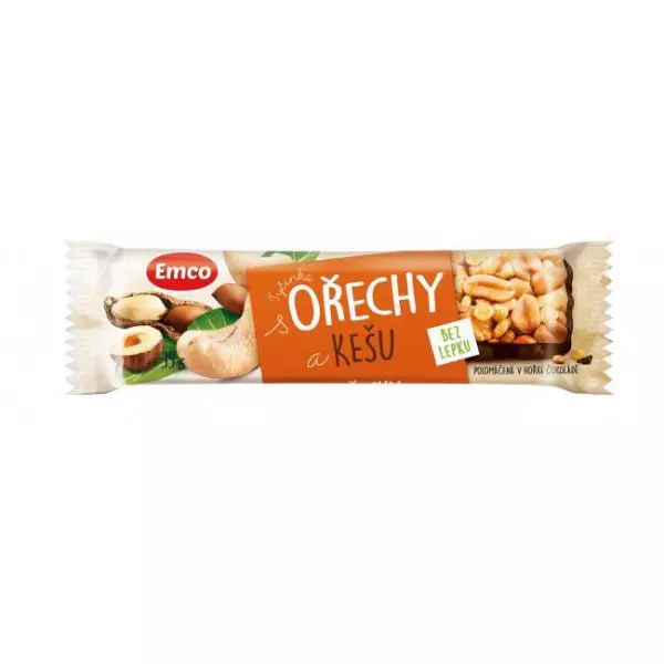 Tyčinka Emco bez lepku 35 g Orechy a kešu