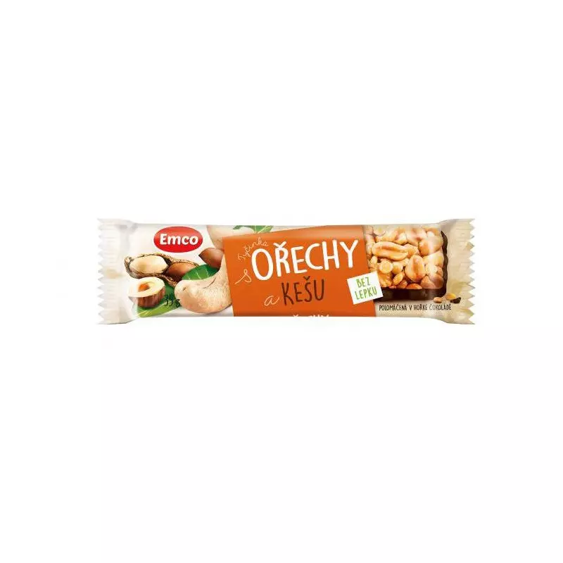 Tyčinka Emco bez lepku 35 g Orechy a kešu Tyčinka Emco bez lepku 35 g Orechy a kešu