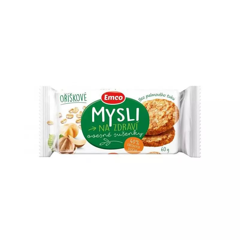 Ovsené sušienky MYSLI 60 g orieškové Ovsené sušienky MYSLI 60 g orieškové