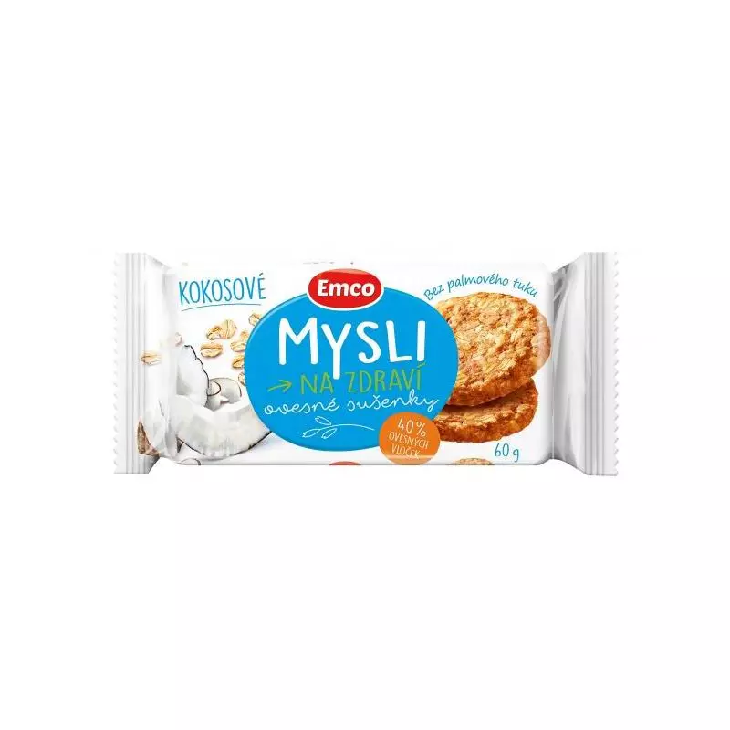 Ovsené sušienky MYSLI 60 g kokosové Ovsené sušienky MYSLI 60 g kokosové