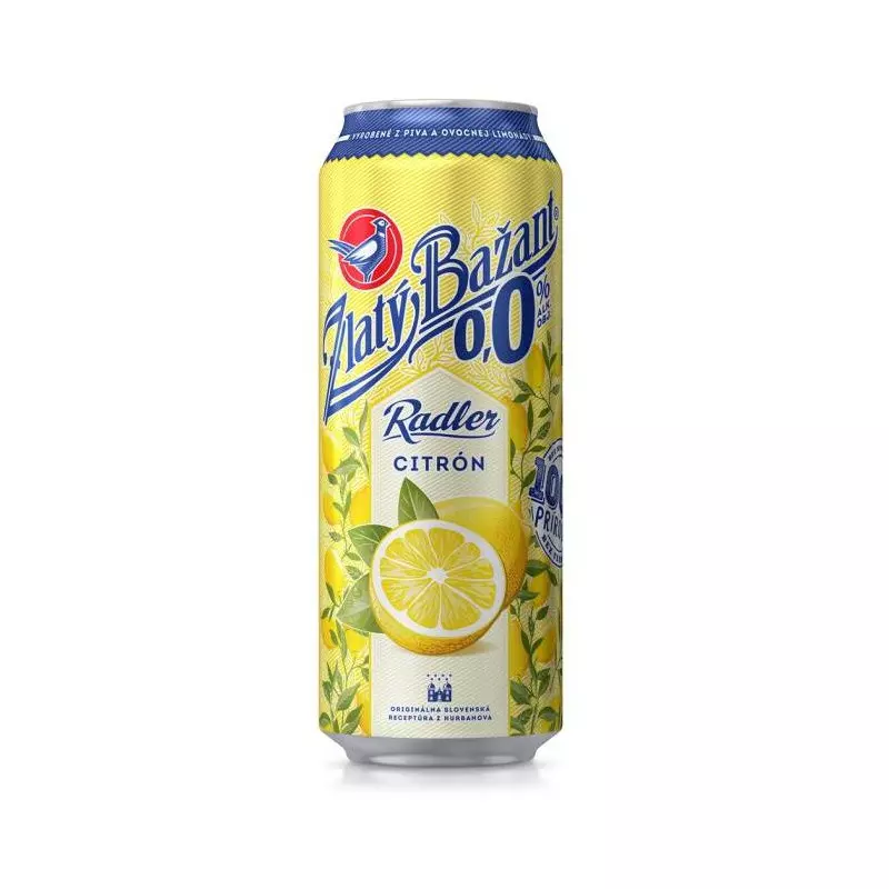 Pivo Zlatý Bažant 0% nealko radler 6 x 0,5 ℓ Citrón plechovka Pivo Zlatý Bažant 0% nealko radler 6 x 0,5 ℓ Citrón plechovka