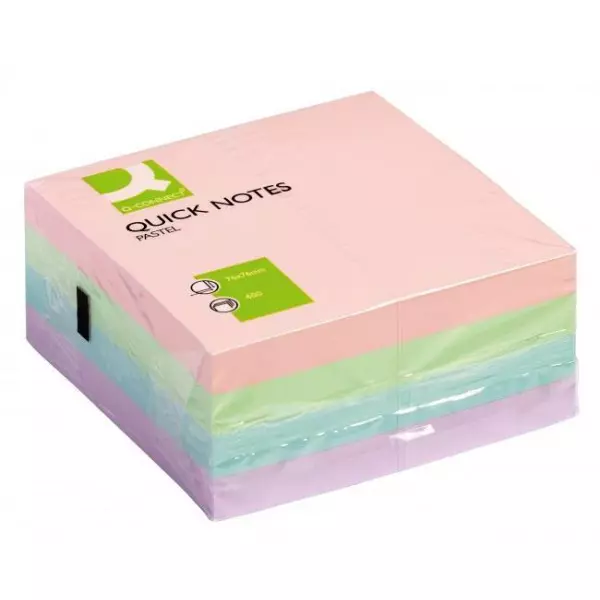 Bloček kocka Q-CONNECT 76x76mm 400l pastelová