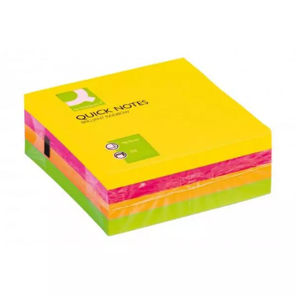 Bloček kocka Q-CONNECT 76x76mm 320l neónová