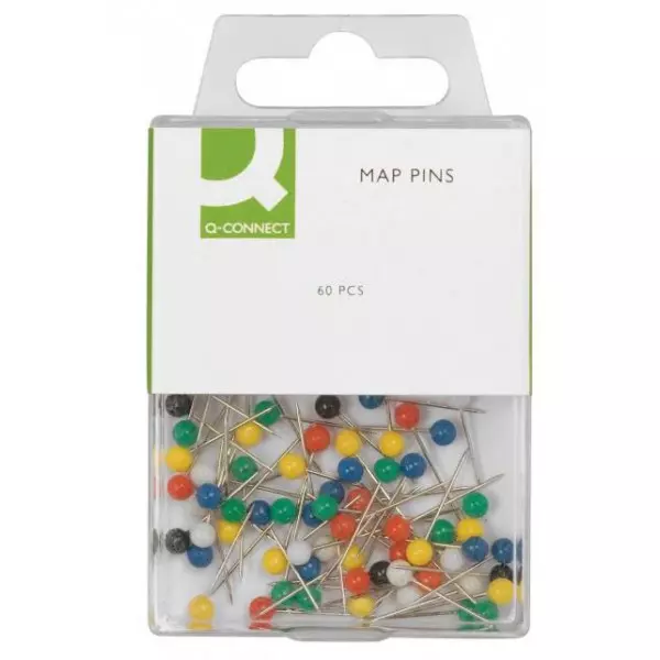 Napichovacie špendlíky guľaté Q-CONNECT 4mm mix farieb 60ks