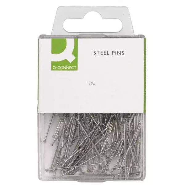 Dekoračné špendlíky Q-CONNECT strieborné 30mm