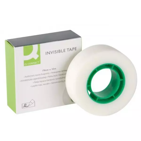 Lepiaca páska Q-CONNECT 19 mm x 33 m neviditeľná popisovateľná