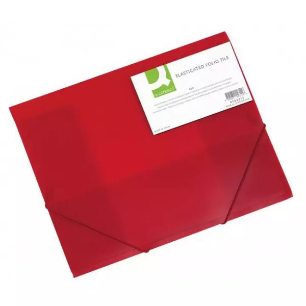 Plastový obal s gumičkou Q-CONNECT červený