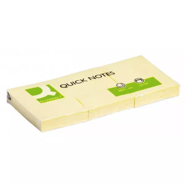 Bloček Q-CONNECT žltý 38x51mm 3x100 l