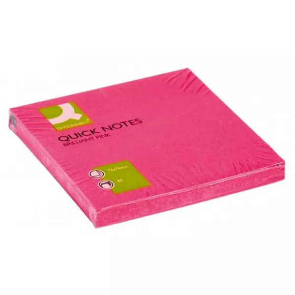 Bloček Q-CONNECT neónové 76x76mm ružové