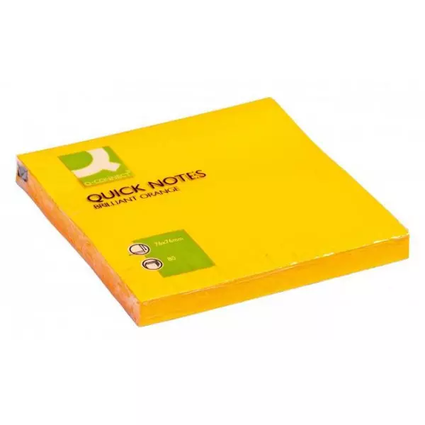 Bloček Q-CONNECT neónové 76x76mm oranžové