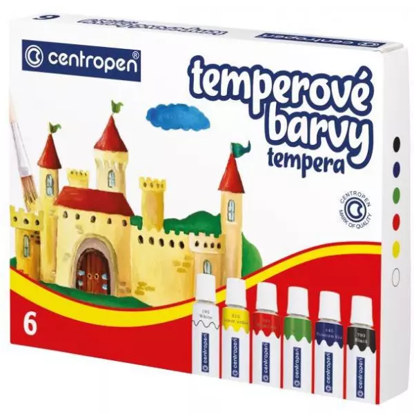 Temperové farby Centropen 6 farieb 12ml