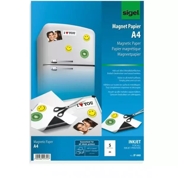Magnetický papier A4 SIGEL, 5 listov