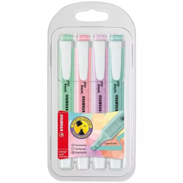 Sada zvýrazňovačov STABILO swing cool Pastel  4S