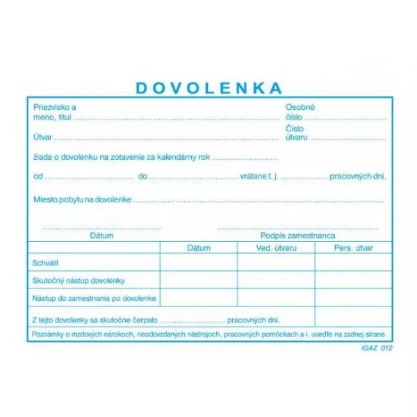 Dovolenka A6