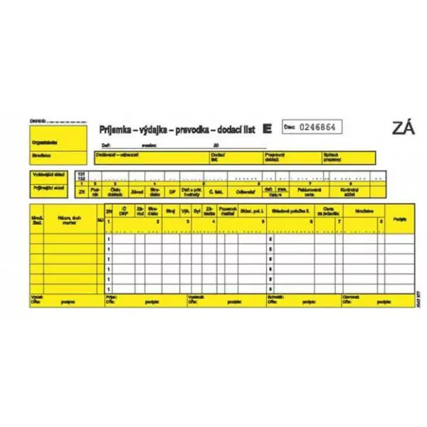 Príjemka - výdajka - prevodka - dodací list 2/3 A4 čísl.samoprepis 150 listov