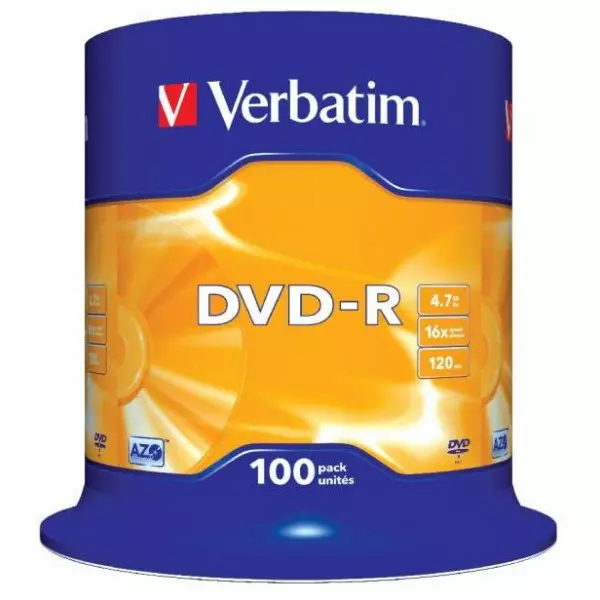 Verbatim DVD-R 16x 4,7GB cake 100 ks