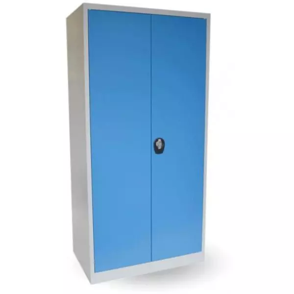 Skladovacia skriňa hlboká, v.195 x š.105 x h.63cm, RAL7035 sivá, RAL5012 modrá