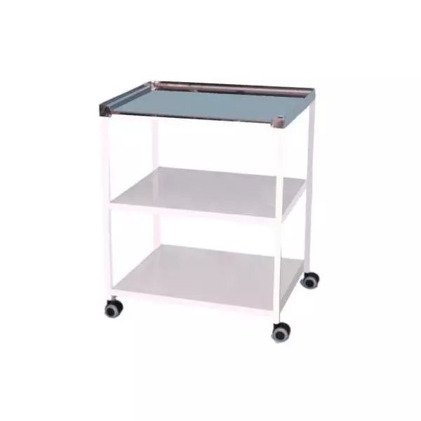 Nemocničný stolík policový, mobilný, v.80,5 x š.65 x h.46cm, RAL9003 biela