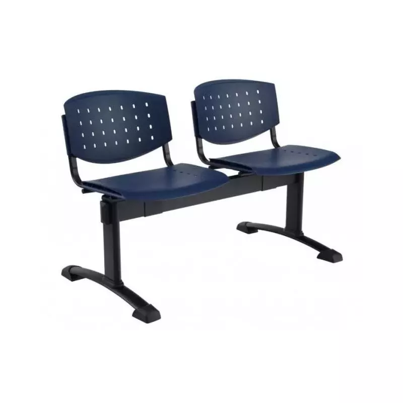 2-miestna lavica Layer, konštrukcia čierna, plast tm. modrá 2-miestna lavica Layer, konštrukcia čierna, plast tm. modrá